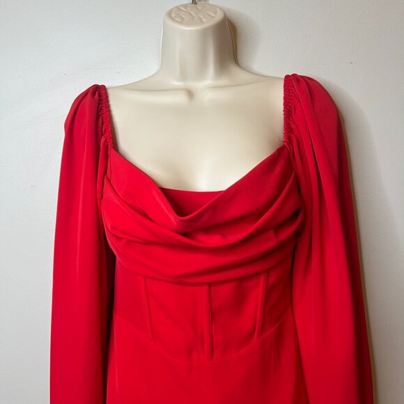 Princess Polly "Lillie" Long Sleeve Red Dress (6) - Picture 5 of 16
